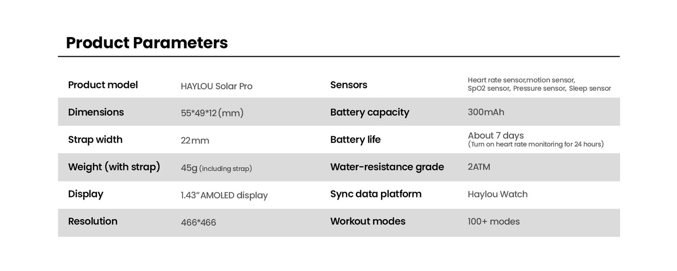 HAYLOU Solar Pro Sport Smart Watch description image 3
